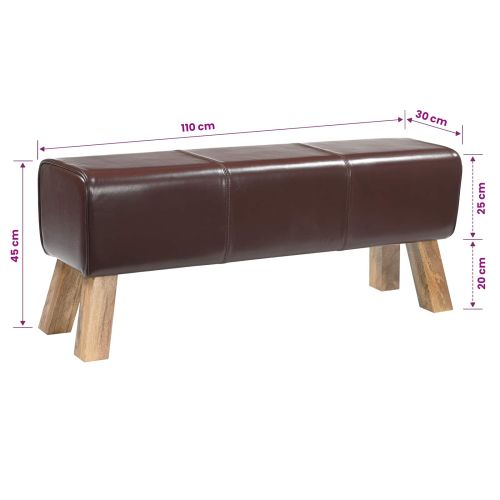 Пейка 110 x 30 x 45 см Истинска Тъмен кафяв