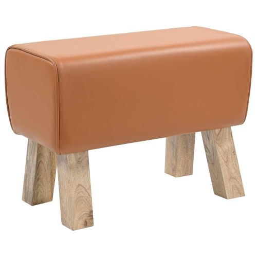 Пейка 60 x 30 x 45 cm Естествена кожа Кафяво