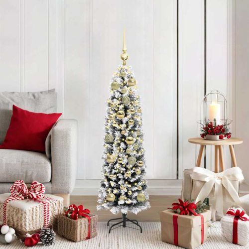 С изкуствено коледно дърво с 150 LED светодиода Зелен 120 cm
