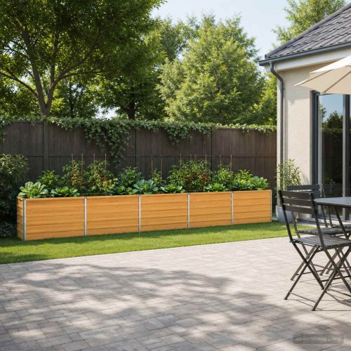 Вдигната леха за градина Натурално 400 x 40 x 55 см