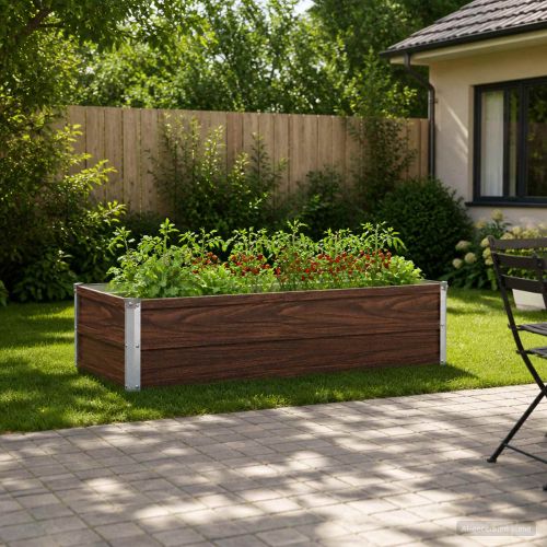 Вдигната леха за градина Черно 100 x 40 x 24 см