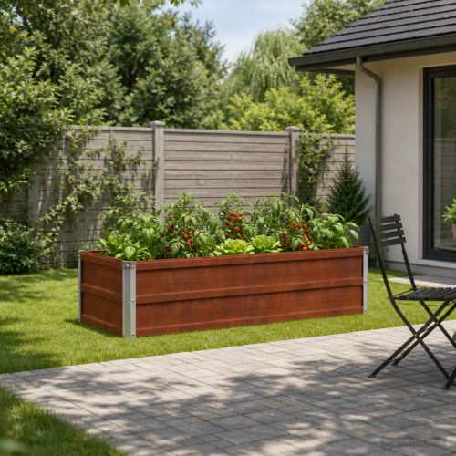 Вдигната леха за градина Ръждясало 100 x 40 x 24 см картон
