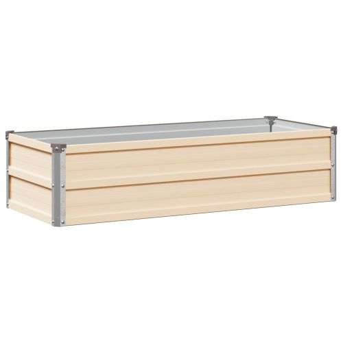 Вдигната леха за градина Слонова кост 100 x 40 x 24 см