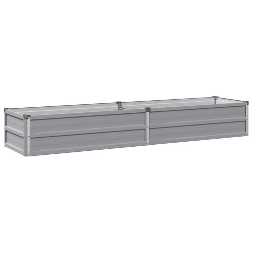 Вдигната леха за градина Сиво 160 x 40 x 24 см