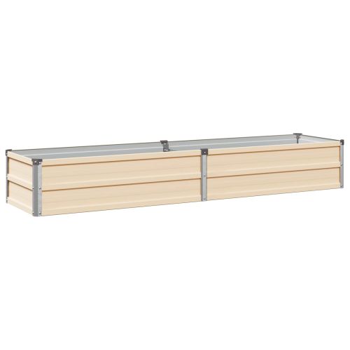 Вдигната леха за градина Слонова кост 160 x 40 x 24 см