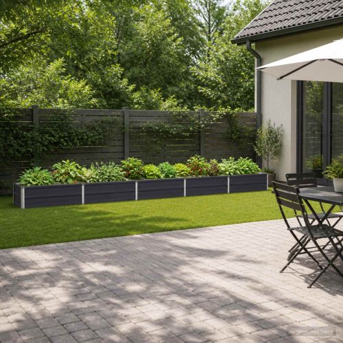 Вдигната леха за градина Антрацит 400 x 40 x 24 см