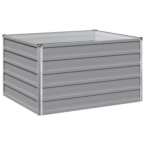 Вдигната леха за градина Сиво 100 x 80 x 55 см