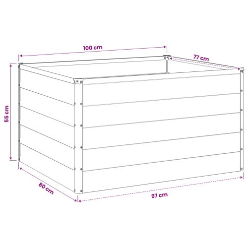 Вдигната леха за градина Сиво 100 x 80 x 55 см