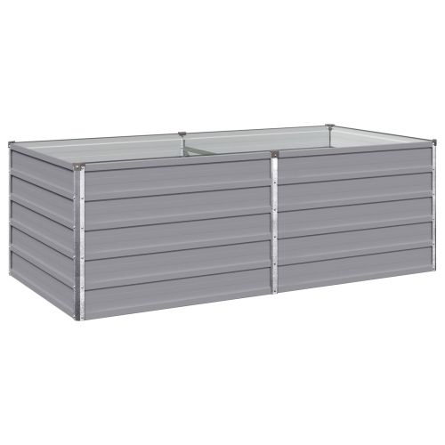 Вдигната леха за градина Сиво 160 x 80 x 55 см