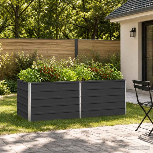 Вдигната леха за градина Антрацит 160 x 80 x 55 см