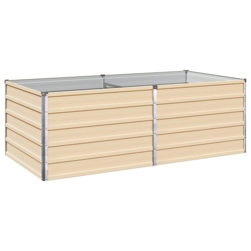 Вдигната леха за градина Слонова кост 160 x 80 x 55 см
