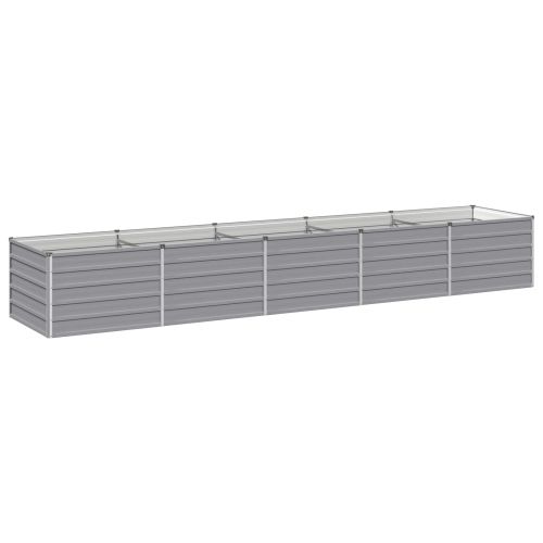 Вдигната леха за градина Сиво 400 x 80 x 55 см