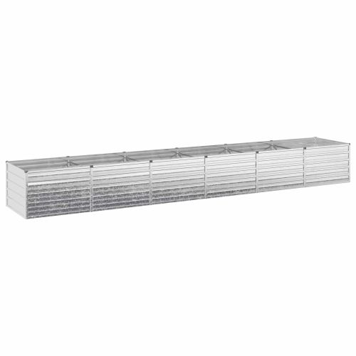 Вдигната леха за градина Сребристо 480 x 80 x 55 см оцинкован