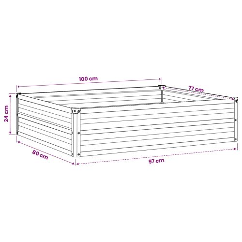 Вдигната леха за градина Черно 100 x 80 x 24 см