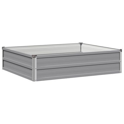 Вдигната леха за градина Сиво 100 x 80 x 24 см