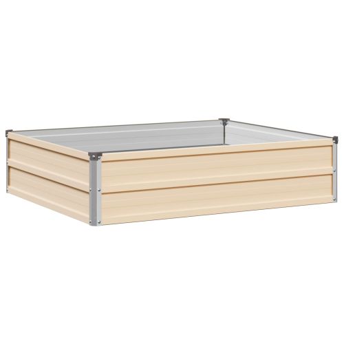 Вдигната леха за градина Слонова кост 100 x 80 x 24 см