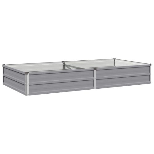 Вдигната леха за градина Сиво 160 x 80 x 24 см