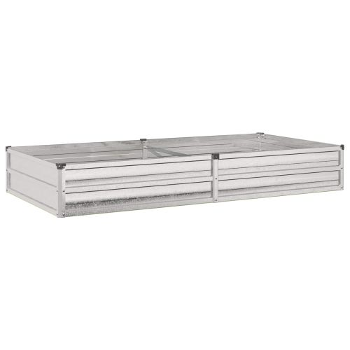 Вдигната леха за градина Сребристо 160 x 80 x 24 см оцинкован