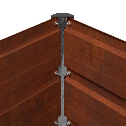 Вдигната леха за градина Ръждясало 160 x 80 x 24 см картон