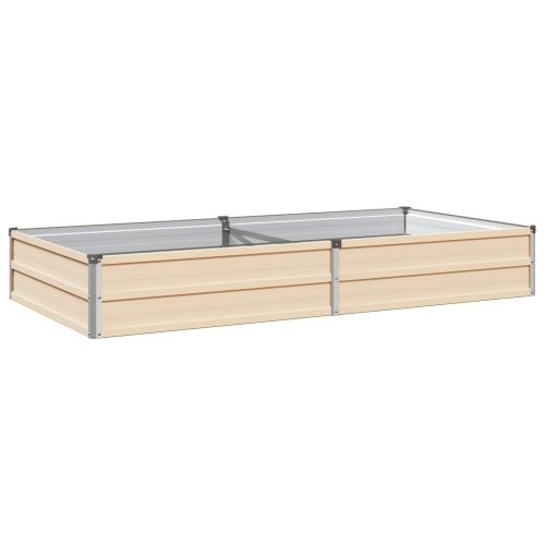 Вдигната леха за градина Слонова кост 160 x 80 x 24 см