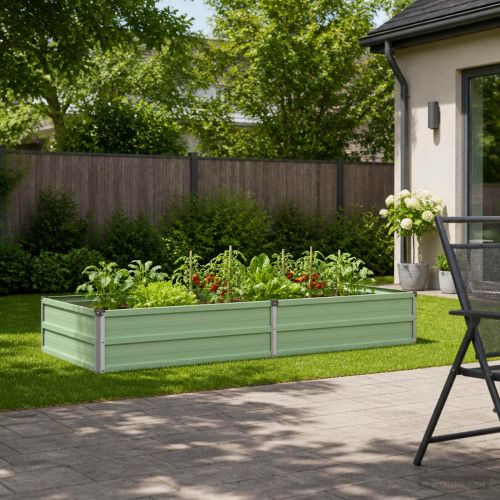 Вдигната леха за градина Пастелно зелено 160 x 80 x 24 см