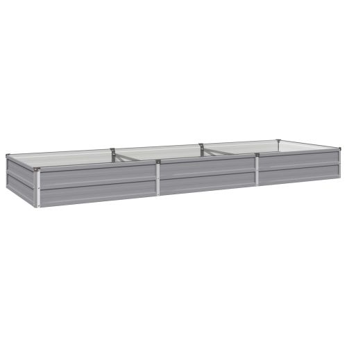Вдигната леха за градина Сиво 240 x 80 x 24 см