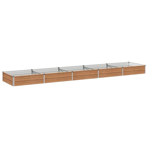 Вдигната леха за градина Дървен кафяв 400 x 80 x 24 см