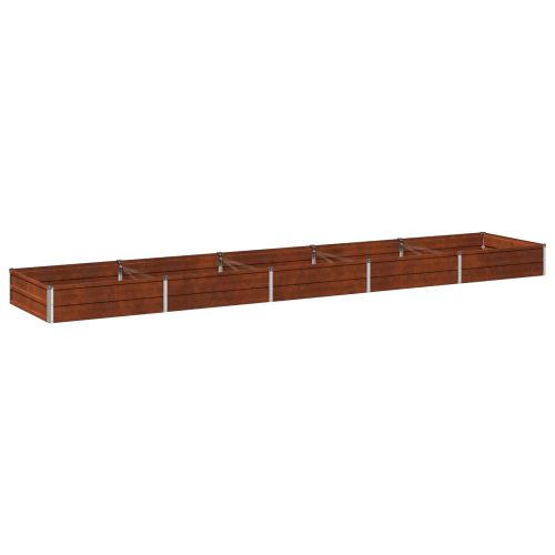 Вдигната леха за градина Ръждясало 400 x 80 x 24 см картон