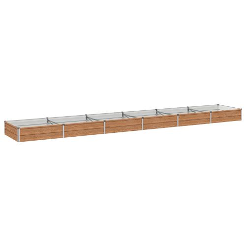 Вдигната леха за градина Дървен кафяв 480 x 80 x 24 см