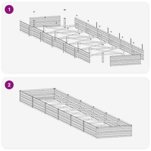 Вдигната леха за градина Антрацит 480 x 80 x 24 см