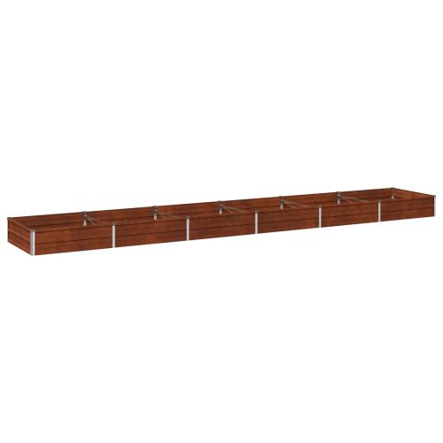Вдигната леха за градина Ръждясало 480 x 80 x 24 см картон