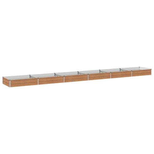 Вдигната леха за градина Дървен кафяв 600 x 80 x 24 см