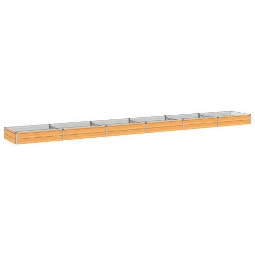 Вдигната леха за градина Натурално 600 x 80 x 24 см