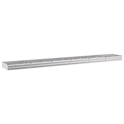 Вдигната леха за градина Сребристо 600 x 80 x 24 см оцинкован