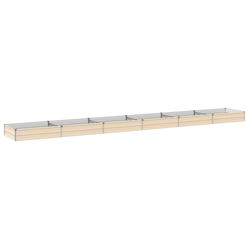 Вдигната леха за градина Слонова кост 600 x 80 x 24 см