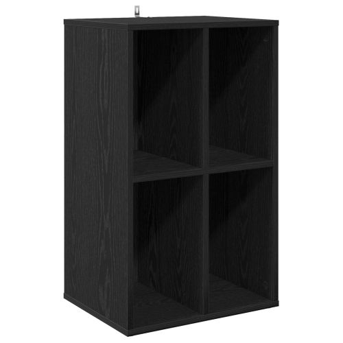 Шкаф за грамофонни плочи Черен дъб 44,5 x 36,5 x 74,5 см