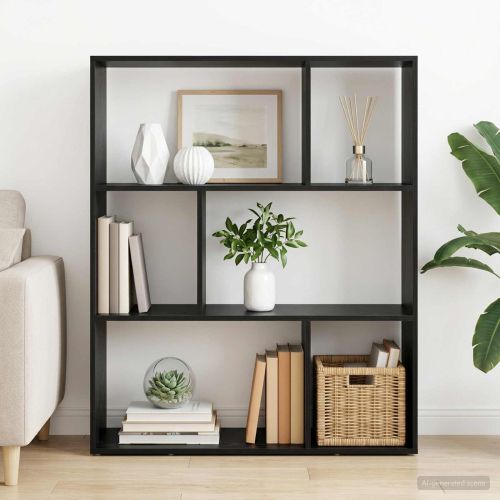 Шкаф за книги 102 x 29 x 103,5 см Инженерна дървесина Черен дъб