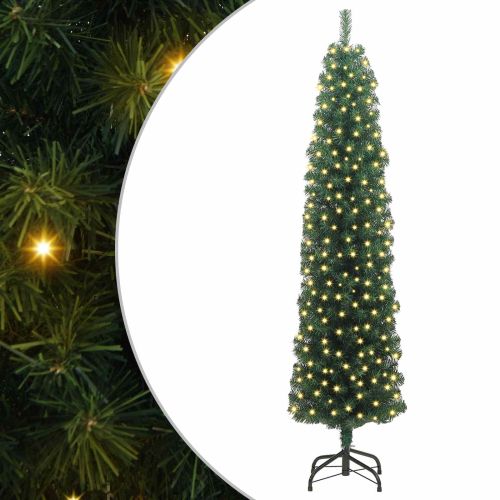 С изкуствено коледно дърво с 300 LED светодиода Зелен 210 cm