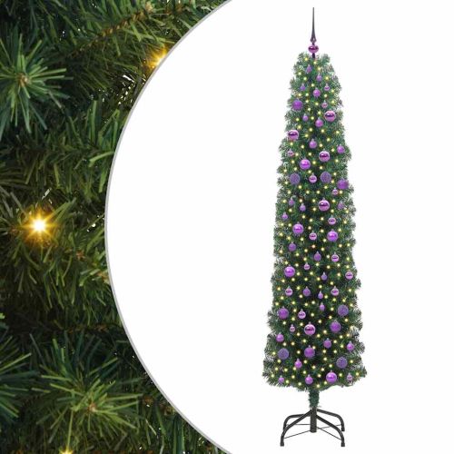 С изкуствено коледно дърво с 300 LED светодиода Зелен 210 cm