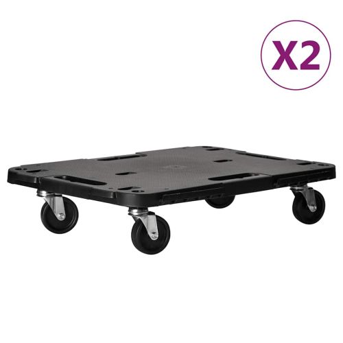Транспортни колички 2 бр черни 58x38x12 см полипропилен