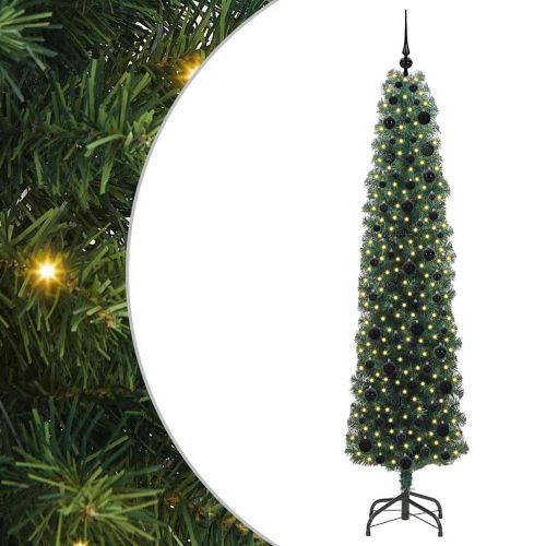 С изкуствено коледно дърво с 300 LED светодиода Зелен 210 cm