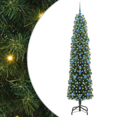 С изкуствено коледно дърво с 300 LED светодиода Зелен 210 cm