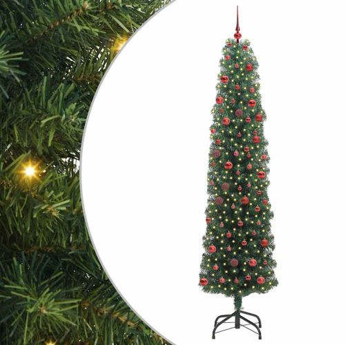 С изкуствено коледно дърво с 300 LED светодиода Зелен 210 cm