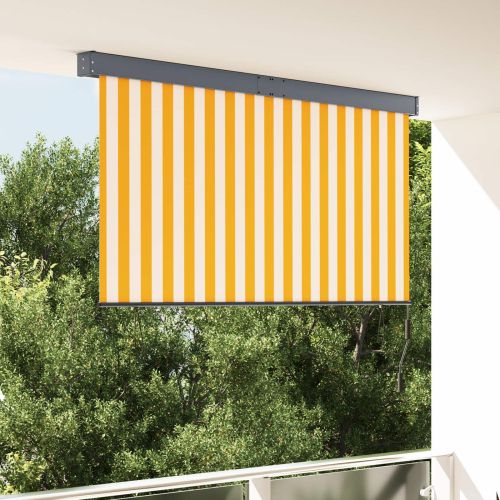 Ролетна щора Бяло и Оранжево 180 x 250 cm Текстил и Алуминий
