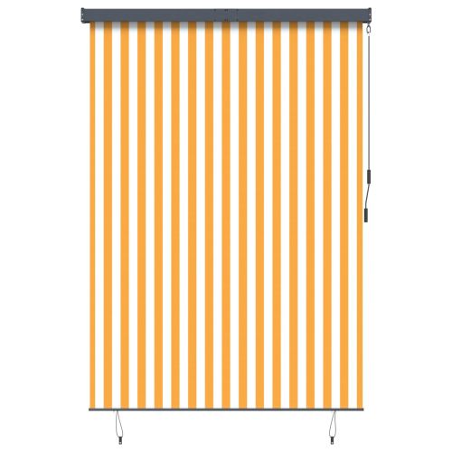 Ролетна щора Бяло и Оранжево 180 x 250 cm Текстил и Алуминий