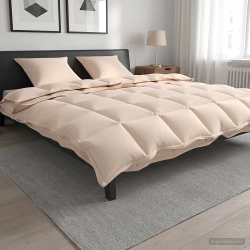 Комплект завивки 2 бр. 260 x 240 см Капок и полиестер Бежово