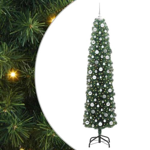 С изкуствено коледно дърво с 300 LED светодиода Зелен 210 cm