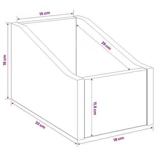 Кутия за LP записи Бетонно сиво 18 x 32 x 18 см