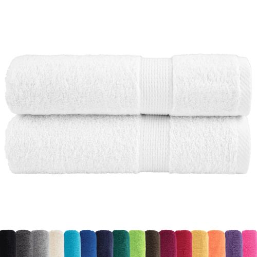 Premium Shower Towels 2pcs White 70x140cm 600gsm 100% Cotton - Untranslated