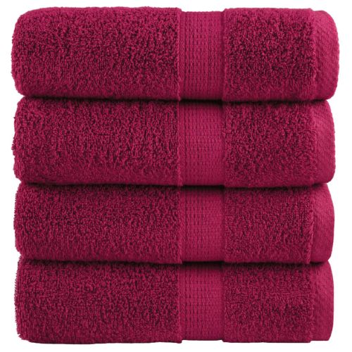 Premium Guest Towels 4pcs Bordeaux 30x50cm 600gsm 100% Cotton - Untranslated